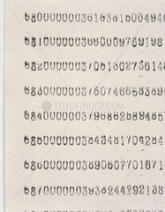 Detail of printout from Babbage’s Difference Engine No 2  2002.