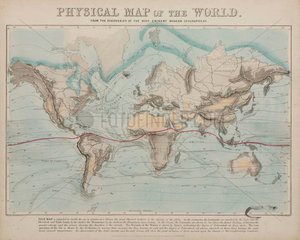 ‘Physical Map of the World’  1849.