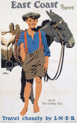 ‘East Coast Types - No 6  The Donkey Boy’  LNER poster  1923-1947.