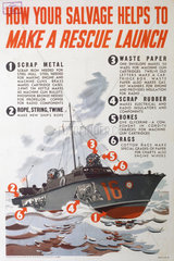 'How Your Salvage Helps To Make A Rescue Launch’  LNER poster  1939-1945.
