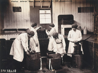 Women working at Gretna munitions factory  Scotland  1918.