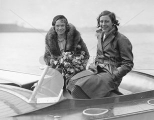 Amy Johnson and Anna Neagle  Welsh Harp  Hendon  1 April 1931.