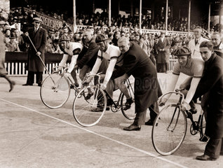 Start of a cycle race  1937.