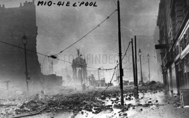 Lord Steet in Liverpool after a German bombing raid  1940s.