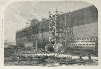 Launch of the ‘Great Eastern’ steam ship  1858.