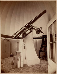 Refracting telescope with equatorial mounting  Washington DC  USA  1876.