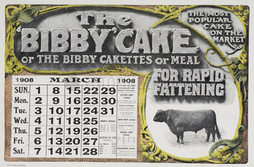 ‘The Bibby Cake’  calendar  1908.