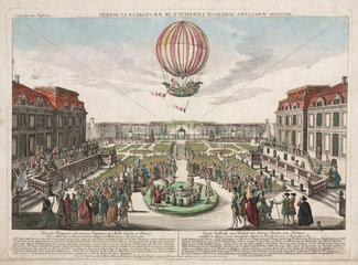The first ascent in a hydrogen balloon  1 December 1783.