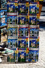 Travel guides on a newsstand  Lisbon  2005.
