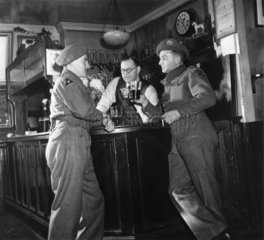 Soldiers in a pub  Second World War  c 1939-1945.