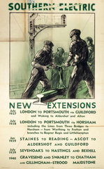 'Southern Electric - New Extensions'  c 1930s.