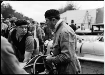 Pierre Veyron and Robert Aumaitre at a motor race  Berlin  1933.