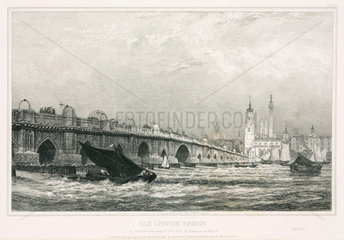 Old London Bridge  c 1830.