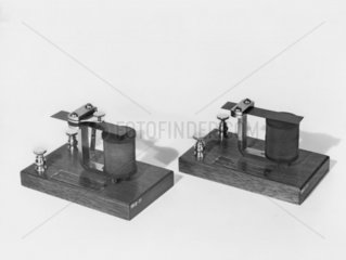 Bell’s ‘Harmonic’ telegraph transmitter and receiver  1873-1874.