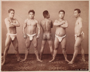 Japanese wrestlers  c 1885