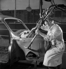Welding car frame  Brixton  1951.