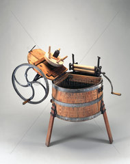 Hand operated wooden washing machine  1890.