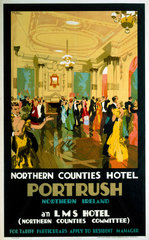 ‘Northern Counties Hotel  Portrush’  LMS poster  1923-1947.