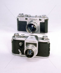 Contax S camera  1949-1951  and Nikon S rangefinder camera  1951-1955.