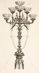 Lamp  probably French  c 1860.