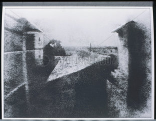 View from a window of Niepce's house  Saint-Loup- de-Varennes  c 1827.