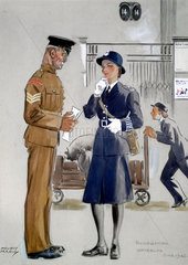 Policewoman  Waterloo Station  June 1942. O