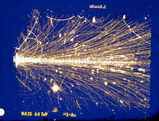 Sulphur ion striking a nucleus in a gold target  CERN  1990s.