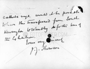 Letter from Sir Joseph J Thomson  English physicist   1924.