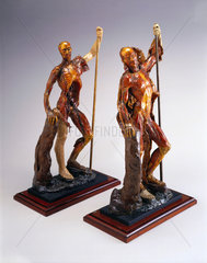 Two wax male anatomical figures  Italy  1740-1780.