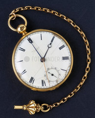 Gold open-faced lever pocket watch  1847.