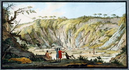Inside the crater of Monte Nuovo  Kingdom of Naples  c 1770.