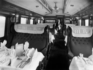 Interior of Midland first dining carriage  c 1920.