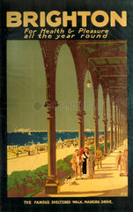 ‘Brighton for Health & Pleasure all the Year Round’  poster  1920s.