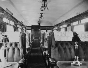 North Eastern Railway first class dining car interior  1909.