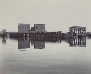 Flooded temples on the River Nile at Philae  Egypt  c 1900.