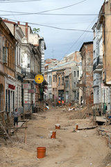 Bukarest  Rumaenien  Sanierungsarbeiten der Altstadt
