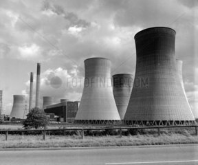 General view of West Burton power station  North Yorkshire  1967.