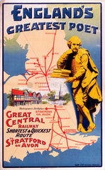 ‘England's Greatest Poet’  GCR poster  1900-1922.
