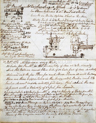 Details of 'Novelty' from Rastrick's notebook  Rainhill Trials  1829.