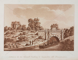 ‘Entrance to the Tunnell leading to Sapperton Hill  Gloucestershire’  1792.