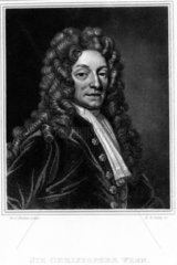 Sir Christopher Wren  English architect  c 1680.