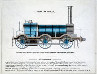 'Third Lot  Coupled'  steam locomotive  1857.