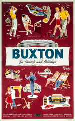'Buxton for Health and Holidays'  BR (LMR) poster  1955.