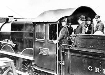 King George V driving a steam locomotive  Swindon  28 April 1924.