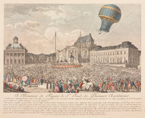 The first balloon ascent with animals  19 September 1783.