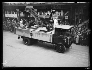 Telephone float in a parade  1933.