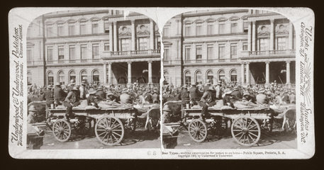 Boers waiting for passes to go home  Pretoria  South Africa  1901.