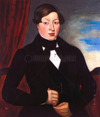 George Stephenson  English railway engineer  as a young man  c 1800.
