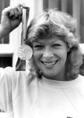 Shirley Strong with Olympic silver medal  August 1984.