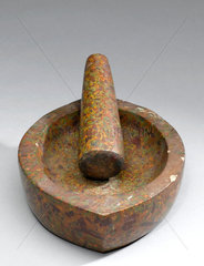 Stone mortar and pestle  Indian  1750-1850.